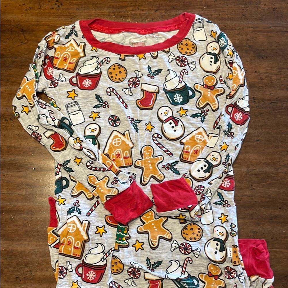 Festive Gingerbread and Snowman Kids Pajamas